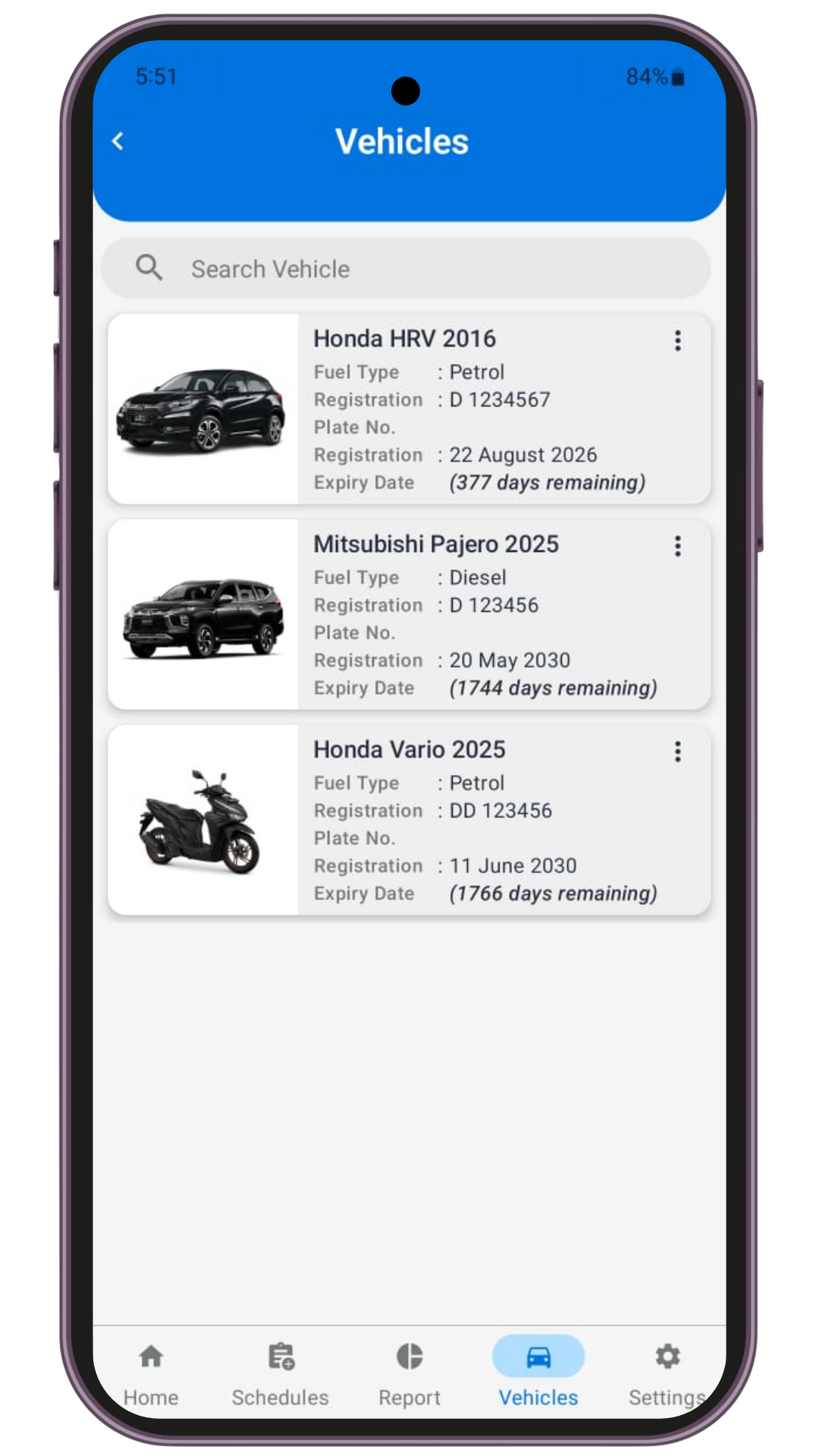 Vehicle Logs App